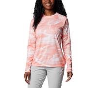 Columbia Women's Super Tidal Tee Long Sleeve, Tiki Pink Undulating, XX-Large