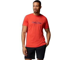 Columbia Zero Rules Light Graphic Crew Herren Laufshirts rot Größe XXL Trekking Schnell trocknend