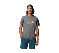 Columbia Zero Rules Light Short Sleeve Graphic Crew city grey, scripted peaks (025) XL