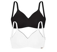 Comazo Earth 2er Sparpack Damen BH gemoldet, Gr.85-B, schwarz-Weiss