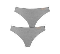 Comazo Earth 2er Sparpack Damen String, Gr.38, grau-Melange