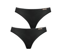 COMAZO Earth 2er Sparpack Damen String, Gr.42, schwarz