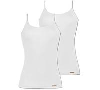 Comazo Earth 2er Sparpack Damen Unterhemd Spaghettiträger, Gr.40, Weiss