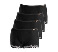 Comazo Earth 4er Sparpack Damen Hipster Low Cut, Gr.38, schwarz