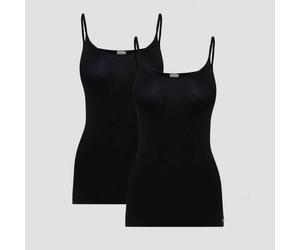 comazo|earth Fairtrade Unterhemd Spaghettiträger 2er Pack | GOTS zertifiziert SCHWARZ 36