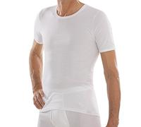 Comazo Herren Unterhemd - Feinripp - Shirt mit Kurz-Arm -Hemd aus Reiner Baumwolle Platin - Farbe Weiß - Gr. 6 (L)