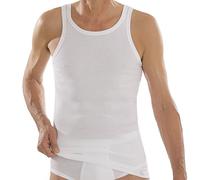 Comazo Herren Unterhemd - Unterhemden Doppelripp - Shirt ohne Arm - Tank Top aus Reiner Baumwolle Platin - Weiß - Gr. 7 (XL)