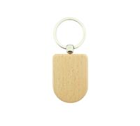 CombiCraft Schlüsselanhänger aus Holz Halb Oval 50x35 mm - pro 1 Stück - Ohne Aufdruck - 8721042089649