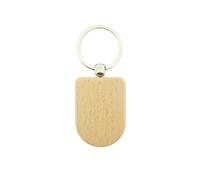 CombiCraft Schlüsselanhänger aus Holz Halb Oval 50x35 mm - pro 50 Stück - Ohne Aufdruck - 8721042088369