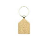 CombiCraft Schlüsselanhänger aus Holz Haus 45x35 mm - pro 1 Stück - Ohne Aufdruck - 8721042089687