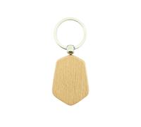 CombiCraft Schlüsselanhänger aus Holz Hexagon 48x35 mm - pro 1 Stück - Ohne Aufdruck - 8721042089632