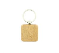 CombiCraft Schlüsselanhänger aus Holz Quadrat 40x40 mm - pro 50 Stück - Ohne Aufdruck - 8721042089960