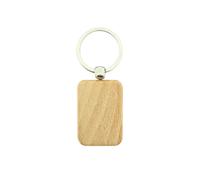 CombiCraft Schlüsselanhänger aus Holz Rechteck klein 44x30 mm - pro 50 Stück - Ohne Aufdruck - 8721143000031