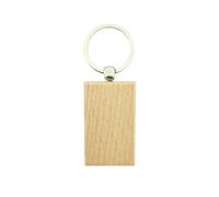 CombiCraft Schlüsselanhänger aus Holz Rechteck mittel 51x32 mm - pro 50 Stück - Ohne Aufdruck - 8721042089984