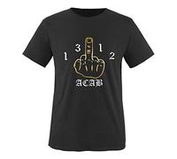 Comedy Shirts - 1312 ACAB - FUCKFINGER - Herren T-Shirt - Schwarz/Gold-Weiss Gr. 4XL