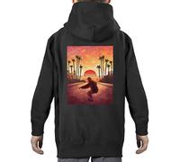 Comedy Shirts - Anime - Sunset Skater - Vorne-Mitte u. Hinten - Jungen Hoodie - Schwarz Gr. 152