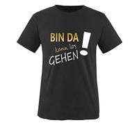 Comedy Shirts - Bin da kann los gehen! - Jungen T-Shirt - Schwarz/Gold-Weiss Gr. 110/116