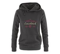 Comedy Shirts - Einzelstück - Herz Pfeile - Damen Hoodie - Schwarz/Beige-Fuchsia Gr. L