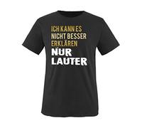 Comedy Shirts - Ich kann es nicht Besser erklären, nur lauter - Jungen T-Shirt - Schwarz/Gold-Weiss Gr. 152/164