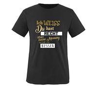 Comedy Shirts - Ich Weiss du hast Recht Aber Meine Meinung gefällt Mir Besser - Jungen T-Shirt - Schwarz/Gold-Weiss Gr. 134/146