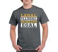 Comedy Shirts - Legal illegal Scheiss egal - Herren T-Shirt - Dunkelgrau/Gold-Weiss Gr. XL