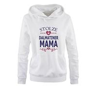 Comedy Shirts - Stolze Dalmatiner Mama - Herz - Damen Hoodie - Weiss/Lila-Fuchsia Gr. XL