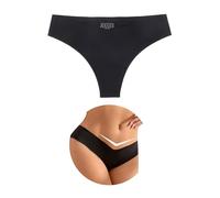 comeondear Slip Damen Nahtlos Schwarz Sexy Unterwäsche für Frau Mini String Bikini Unterhosen Damen Tanga Große Größen Panties Hipster Seamless Thong G String Low Waist Reizwäsche Curvy Schwarz,L