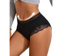 comeondear Unterhosen Damen Spitze Tanga Sexy String für Mollige Frauen Brazilian Slip Bikini Große Größen Hipster Panty Erotische Höschen Unterwäsche Curvy Lace Thongs Ladie Lingerie(Schwarz,XL)