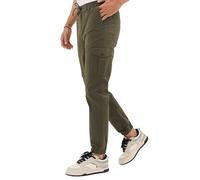 COMEOR Cargohose Herren Stretch Relaxed Fit - Chino Hose Baumwolle Männer Cargo Outdoorhosen, Wanderhose, Baggy Freizeit mit 6 Taschen & Kordelzug (Khaki, L)