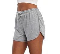 COMEOR Kurze Hose Damen - Shorts Sommer Jogginghose, Sporthose Kurz Baumwolle, Trainingshose Kurz - Laufhose Kurz Sommerhose Kurz Yoga Sport Freizeit (Hellgrau S)