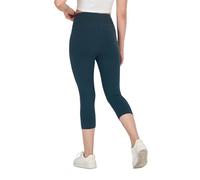 COMEOR Leggings Damen 3/4 Atmungsaktiver Baumwolle - High Waist Caprihose, Kurze Sport Leggins, Radlerhose Elastische Blickdicht Yogahose Sporthose (Dunkelgrün, XS)