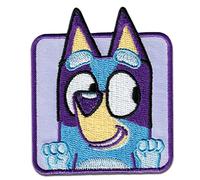 Comercial Mercera, Aufnäher Patches, Bluey, Zeichen Bluey, Lila Farbe, Aufnäher Ideal für Mützen, Jacken, T-Shirts oder Schultaschen, 100% Polyester, 6x8 Zentimeter