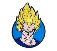 Comercial Mercera, Aufnäher Patches, Dragonball Z, Sayayin Vegeta - Charakter, Aufnäher Ideal für Mützen, Jacken, T-Shirts oder Schultaschen, 100% Polyester, 9x6 Zentimeter
