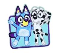Comercial Mercera Bluey Aufnäher zum Aufbügeln 6,7 x 6,7 cm Bügelbild für Kinder mit Hund Cartoon Familie Fan, Bügelpatch Patches Bügelflicken Geschenk