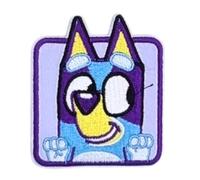 Comercial Mercera Bluey Aufnäher zum Aufbügeln 6 x 5,2 cm Bügelbild für Kinder mit Hund Cartoon Familie Fan, Bügelpatch Patches Bügelflicken Geschenk