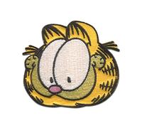 Comercial Mercera Garfield Kopf Comic Katze gestickt - Aufnäher, Bügelbild, Aufbügler, Applikationen, Patches, Flicken, zum aufbügeln, Größe: 5,4 x 5,9 cm