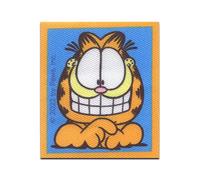 Comercial Mercera Garfield lacht Comic Katze gedruckt - Aufnäher, Bügelbild, Aufbügler, Applikationen, Patches, Flicken, zum aufbügeln, Größe: 5,4 x 6,2 cm