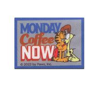Comercial Mercera Garfield Monday Coffee Now Comic Katze gedruckt - Aufnäher, Bügelbild, Aufbügler, Applikationen, Patches, Flicken, zum aufbügeln, Größe: 6,5 x 4,7 cm