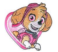 Comercial Mercera Paw Patrol Skye Aufnäher zum Aufbügeln 6,8 x 6,3 cm Bügelbild für Kinder mit Superhunde Hund Welpen Fan, Bügelpatch Patches Bügelflicken Geschenk