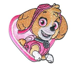 Comercial Mercera Paw Patrol Skye Aufnäher zum Aufbügeln 6,8 x 6,3 cm Bügelbild für Kinder mit Superhunde Hund Welpen Fan, Bügelpatch Patches Bügelflicken Geschenk