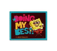 Comercial Mercera SpongeBob Schwammkopf Doing my best gedruckt - Aufnäher, Bügelbild, Aufbügler, Applikationen, Patches, Flicken, zum aufbügeln, Größe: 6,4 x 5 cm