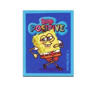 Comercial Mercera SpongeBob Schwammkopf Stay positive gedruckt - Aufnäher, Bügelbild, Aufbügler, Applikationen, Patches, Flicken, zum aufbügeln, Größe: 5,2 x 6,7 cm