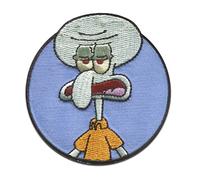 Comercial Mercera SpongeBob Tintenfisch Tentakel Stickerei - Aufnäher Aufnäher Stickerei Applikation für Kleidung, Größe: 6,4 * 6,7 cm