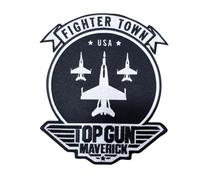 COMERCIAL MERCERA, Top Gun Aufnäher Patches, Fighter Town Maverick Abzeichen XL, Originale, Aufnäher Ideal für Jacken, Aufnäher für Jacken, Personalisiere deine Top Gun Jacke, Großes Format, 100%Pol