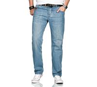Comfort-fit-Jeans ALESSANDRO SALVARINI "ASMarco", Herren, Gr. W33L36, Länge 36, blau (as200, hellblau), Obermaterial: 100% Baumwolle, Jeans, mit geradem Bein (52553526-33) as200, hellblau