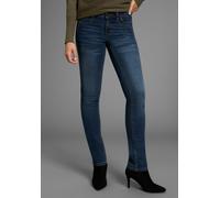 Comfort-fit-Jeans ARIZONA "mit Keileinsätzen", Damen, Gr. 34, N-Gr, blau (dunkelblau us), Obermaterial: 76% Baumwolle, 16% Polyester, 7% Viskose, 1% Elasthan, Basic, Jeans, niedrige Leibhöhe (36842637
