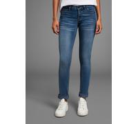 Comfort-fit-Jeans ARIZONA "mit Keileinsätzen", Damen, Gr. 48, N-Gr, blau (blau used), Obermaterial: 76% Baumwolle, 16% Polyester, 7% Viskose, 1% Elasthan, Basic, Jeans, niedrige Leibhöhe (98049365-48)