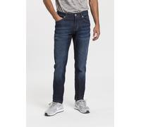 Comfort-fit-Jeans BRUNO BANANI "Floyd", Herren, Gr. 31, Länge 32, blau (dunkelblau), Denim/Jeans, Obermaterial: 82% Baumwolle, 16% Polyester, 2% Elasthan, Basic, bequem lang, Jeans, gerade Beinform, m