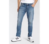 Comfort-fit-Jeans BRUNO BANANI "Floyd", Herren, Gr. 36, Länge 32, blau (light blau), Denim/Jeans, Obermaterial: 82% Baumwolle, 16% Polyester, 2% Elasthan, Basic, bequem lang, Jeans, gerade Beinform, m