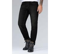Comfort-fit-Jeans CAMP DAVID, Herren, Gr. 38, Länge 34, schwarz, Denim/Jeans, Material: 98% Baumwolle, 2% Elasthan, Zusatz: Enthält nichttextile Teile tierischen Ursprungs (Badge), Abriebeffekte, comf